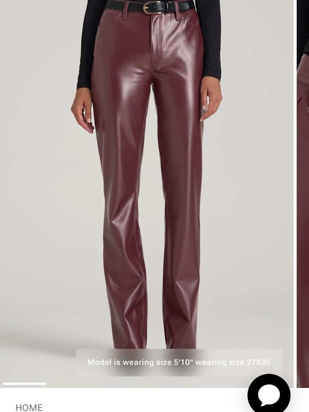 Women's Faux Leather Straight-Leg Pants in Brown